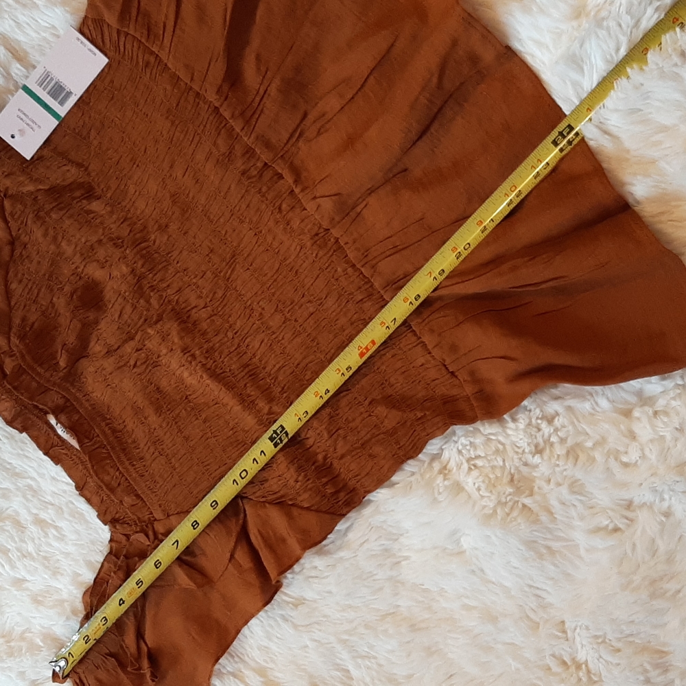 SOLD*Nanette Lepore Glazed Ginger Ruched Top Ruffle Bottom & Sleeves, Large, NWT - Picture 8 of 11